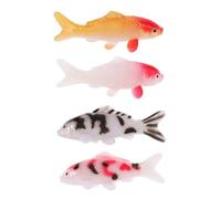 SHINEOFI 4 Pezzi Mini Figurine Koi Fish Artificiali Resistenti con Colori Vivaci Decorazioni Realistiche Senza Manutenzione per Acquari Scrivanie e Giardini Incantati