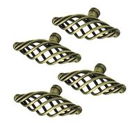 SHINEOFI 4 pezzi Pomelli Forma Gabbia Vintage da Grandi Manopole per Armadi e Porte Mobili Design Creativo e Resistente per Cucina e Mobili