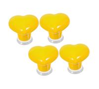 SHINEOFI 4 pezzi Pulsante Assistente per Forma Cuore Maniglia per Copertura Del Del Wc Giallo Facile Installazione e Design Elegante per Bagno Moderno