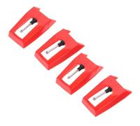 SHINEOFI 4 Pezzi Puntina Giradischi di Ricambio Rossa per Fonografo e Record Player