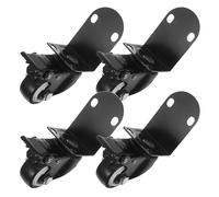 SHINEOFI 4 Pezzi Ruota universale silenziosa e resistente Ruote a terra con freno Ruote a terra con freni rotelle industriali piroettanti Black