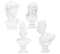SHINEOFI 4 Pezzi Scultura in Resina Bianca a Busto Design Rinascimentale Realistico, Resistente allo Sbiadimento, per Decorazione e Uso Educativo