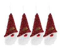 SHINEOFI 4 Pezzi Set di Ornamenti Babbo Natale per Albero, Decorazioni | Plastica, Tessuto Non Tessuto e Carta, Colori Vivaci, Leggero e Facile da Installare