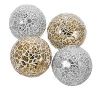 SHINEOFI 4 Pezzi Sfere Decorative a in Vetro Palline Centrotavola Dorate e Argentate per Decorazione Casa Tavolo da Pranzo e Feste Resistente e Facile da Usare