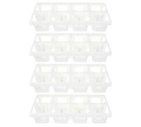 SHINEOFI 4 Pezzi Supporto per Vasetti da Vivaio 8 Fori in Pp Bianco
