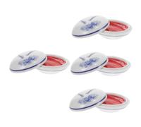 SHINEOFI 4 Pezzi Tampone per Inchiostro per Pittura Cinese Timbri per Lettere per Argilla Tampone di Inchiostro Rosso Tampone di Inchiostro per Impronte Digitali Timbri in Argilla Ceramica