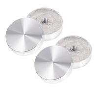 SHINEOFI 4 Pezzi torta di alluminio disco polacco solido cerchio per tavoli adattatore per piani di tavolini tavoli in alluminio circle disc Lega di alluminio Silver
