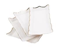 SHINEOFI 4 Pezzi Vassoi USA e Getta Rettangolari in Carta Pesante Vassoi da Portata per Feste e Buffet Resistenti e Leggeri per Snack Dolci e Frutta Uso Interno ed Esterno