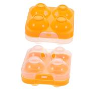 SHINEOFI 4 scheggia di uova mezza di cartoni di uova Porta di per frigorifero contenitore per sode gabbia per il trasporto delle plastica Orange