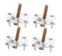 SHINEOFI 4 Set Parti Di Restauro Di Mobili Gambe Regolabile Fascia Nero Gamba Conico Per Rafforzare Finisce Piastre Di Montaggio Piatte Ferro Da Stiro Silver