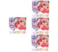 SHINEOFI 400 Pezzi Farfalle Doppio Colori Misti + Fiori Colori Misti 50 Pezzi Decorazioni Feste addobbi Feste Pastello Massa Ornamenti Floreali Applique per Ornamenti Nuziali Garza