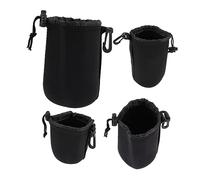 SHINEOFI 4pezzi Custodia Per Obiettivo in Neoprene Protettiva Da Umidità e Polvere Ganci Per Agganciare Alla Cintura o Borsa Adatta Per Obiettivi Fotografici e Piccole Fotocamere