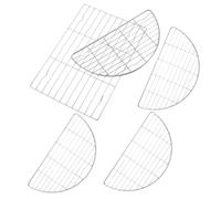 SHINEOFI 5 Pezzi Barbecue in Acciaio Resistente Rete metà Tonda e Quadrata per Raffreddamento Cottura e Grigliate all Aperto Stile Coreano Robusta e Facile da Pulire