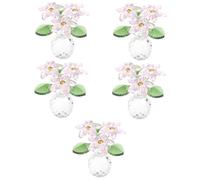 SHINEOFI 5 Pezzi di Cristallo Ananas Piccolo Vaso Decorazione Casa Ornamenti Fiori Rosa Artificiale Estetico Falso Alto Vaso da Pavimento Gadget Specchio Decorazioni per La Casa per La