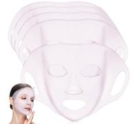 SHINEOFI 5 Pezzi Maschera Viso in Silicone Riutilizzabile Ganci le Orecchie, Copertura per Maschera Idratante in Silicone Rosa per Cura della Pelle Delicata e Protezione