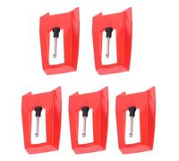 SHINEOFI 5 Pezzi Puntine per Giradischi in Plastica Rosse Stilo Sostitutivo per Grammofono Installazione Semplice per Audio Domestico e Fonografi