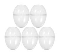 SHINEOFI 5 Pezzi Uova di Pasqua Trasparenti Riutilizzabili in Plastica PS da Riempire, Decorazione a Forma di Uovo per Festa di Pasqua e Home Decor