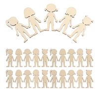 SHINEOFI 50 Pezzi di Figure in Legno Non Finite, Ritagli Fai da Te, Trucioli di Legno Dipinti a Mano, Giocattoli Artigianali per Bambini, Attività Educative per La Casa E L'asilo