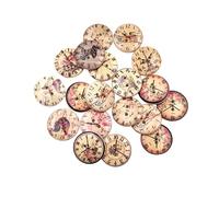 SHINEOFI 50pezzi Bottoni Forma Di Orologio in Legno Bottoni Automatici in Legno Fai Da Te Misti