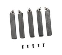 SHINEOFI 5pezzi Utensili Per Tornio Indicizzabili Per Cnc Set Utensili Per Tornitura e Alesatura Smussatura e Filettatura Accessori Per Lavorazione Metalli
