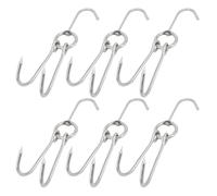 SHINEOFI 6 Ganci Doppi in Acciaio Inossidabile per Carne Arrosto e Affumicatura Ganci per Essiccare la Carne 245 CM Antiruggine per Macellai Cacciatori e Ristorazione