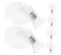 SHINEOFI 6 Pezzi Clip Ventosa Trasparente per Supermercati e Pubblicità Ganci Resistente per Espositori e Uso Versatile Facile Installazione su Superfici Lisce