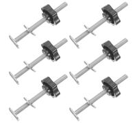 SHINEOFI 6 Pezzi Manopola a Stella Filettata 5/16 Pollici per Binari T | Acciaio Inox e Plastica, Inserto Metallico, Profilo Basso Nero, per Laboratori e Ambienti di Lavoro