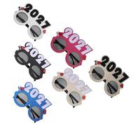 SHINEOFI 6 Pezzi Occhiali Decorativi Design Vivace Glitterato per Capodanno 2027 senza in PC Adatti a Tutte le Facce per Feste e Celebrazioni