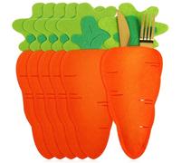 SHINEOFI 6 Pezzi Sacchetti Posate Pasqua Buste Porta Forchetta e Coltello Decorativi per Tavola Custodie Leggere per Posate e Stoviglie per Casa e Ristorante