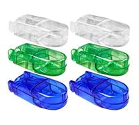 SHINEOFI 6 Pezzi Tagliapillole Professionale Mini in Plastica per Compresse | Taglio Preciso Scanalatura a V e Intaglio Antiscivolo, per Vitamine, Capsule e Dosi Piccole