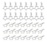 SHINEOFI 60Pcs Star Shaped Keychain Spring Snap Keychain Hanging Buckle and Open Jump Ring Star Lobster Claw Clasp for DIY Crafts Jewelry Making Keychains