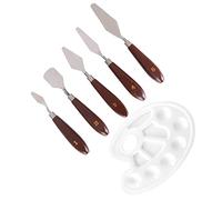 SHINEOFI 6pezzi Pz Set Spatole Per Pittura Ad Olio Acciaio Inossidabile Con Tavolozza Per e Studenti