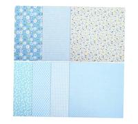 SHINEOFI 7pezzi Stoffa Cotone Patchwork Floreale Quadrati Per Cucito Scrapbooking e Progetti Diy Creativi Blu