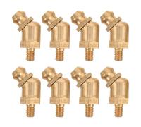 SHINEOFI 8 Pezzi Ingrassatore Mini M4x0,7 a 45° in Ottone per Manutenzione | Filetto Preciso, Parete Interna senza Bave, Flusso Regolare, Installazione Agevole in Spazi Ristretti