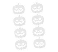 SHINEOFI 8 Pezzi Sottobicchieri di Halloween a Forma di Zucca in Pvc Bianco, Leggeri e Luminosi al Buio, per Casa e Caffetteria, Decorazioni Festive per Feste di Halloween