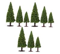 SHINEOFI 9 Pezzi Miniature Tree Figurines For Architectural Models And Fairy Gardens Realistic Textures Materials Compact Design For DIY Crafts And Train Scenery