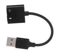 SHINEOFI Adattatore Audio Esterno Nero con Design Due-in-uno Qualità Audio Chiara e Stabile in Lega di Alluminio e Pvc per Tablet e Laptop