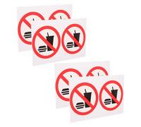 SHINEOFI Adesivi Divieto Mangiare e Bere 4 Pezzi in PVC Resistenti per Porte e Finestre Segnaletica Aziendale per Negozi e Uffici Uso Interno ed Esterno Cartelli Avviso Sicurezza Chiari