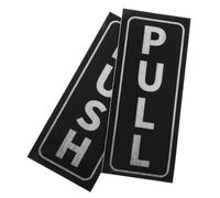 SHINEOFI Adesivi Push-pull per Porte in Vetro, Segnaletica Autoadesiva per Ufficio e Negozi, Set 2 Pezzi Scritta Bianca su Sfondo Nero, Facile Installazione e Adesivo Resistente per Porte