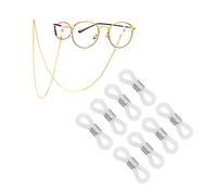 SHINEOFI Anelli in Silicone per Fili Occhiali, Fermacordino Regolabile Antiscivolo 100 Pezzi, Accessori per Realizzazione Catenelle, per Artigiani Fai-Da-Te e Riparazioni Occhiali