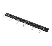 SHINEOFI Appendiabiti Estraibile da Parete con 6 Ganci Scorrevoli in Metallo Nero 40 CM - Organizer per Armadio Ingresso Cucina e Bagno Asta Appendiabiti Salvaspazio per Cappotti e