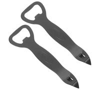 SHINEOFI Apribottiglie Manuale in Acciaio Inox 304 Set da 2 Pezzi Nero Design Antiscivolo, Portatile e Compatto per Birra, Lattine e Barattoli, per Viaggi, Picnic e Uso Domestico