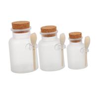 SHINEOFI Barattoli per Sali da Bagno e Polvere per Maschere 3 Pezzi Cucchiaio in Legno e Tappo in Sughero, Contenitori da Viaggio Sigillati, per Uso Quotidiano e Centri Estetici, Capacità