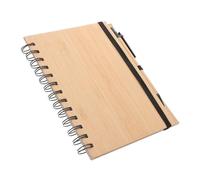 SHINEOFI Blocco Note Spirale Con Copertina in Bambù Taccuino Portatile e Pratico Per Prendere Appunti e Tenere Un Diario Per Ufficio e Scuola