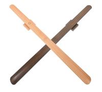SHINEOFI Calzascarpe Manico lungo 55 CM 2 Pezzi in Legno Magnetico | Base Magnetica da Parete, Finitura Liscia e Bordi Arrotondati, per Ingresso e Armadi