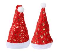 SHINEOFI Cappello di Natale Stampato 2 Pezzi Copricapo Natalizio per Adulti e Accessorio per Feste e Costumi Natalizi Materiale Resistente allo Sbiadimento Atmosfera Festiva per