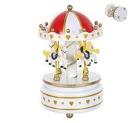 SHINEOFI Carillon Giostra Meccanismo Carica Manuale Carillon Forma di Cavallo da Giostra Incisioni Dettagliate Ornamento per Casa e Regalo per Compleanno della Figlia