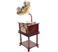 SHINEOFI Carillon Grammofono Vintage Base in Legno Marrone Decorazione per Casa e Ufficio Scatola Musicale Delicata per Tavolo Centrotavola e Regalo Festivo