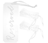 SHINEOFI Cartelli Trasparenti in Acrilico per Matrimoni 5 Pezzi Segnaposto Riservati da Appendere per Sedie Decorativi e Riutilizzabili per Feste ed Eventi Eleganti