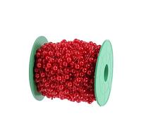 SHINEOFI Catena di Perline Finte in Abs Rosso 60m, Decorazione Matrimonio Effetto Decorativo e Perline che Non Cadono, per Ghirlanda Nuziale e Decorazione Candele